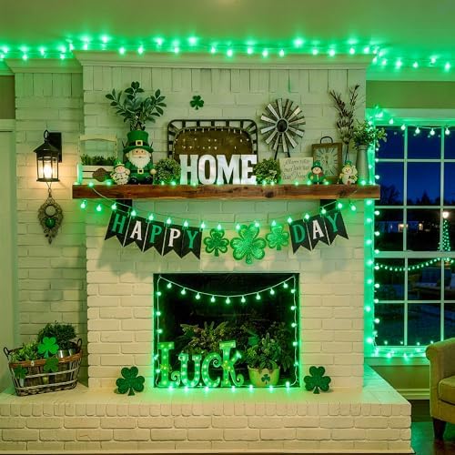 Connectable 100 LED Globe String Lights Indoor, 33ft 8 Modes Christmas String Light Plug in, Green Lights, alternate view 2
