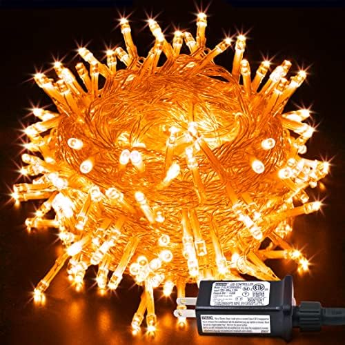 Connectable 100 LED Orange Halloween Lights Indoor Fall Lights