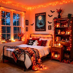 Connectable 100 LED Orange Halloween Lights Indoor Fall Lights, alternate view 3