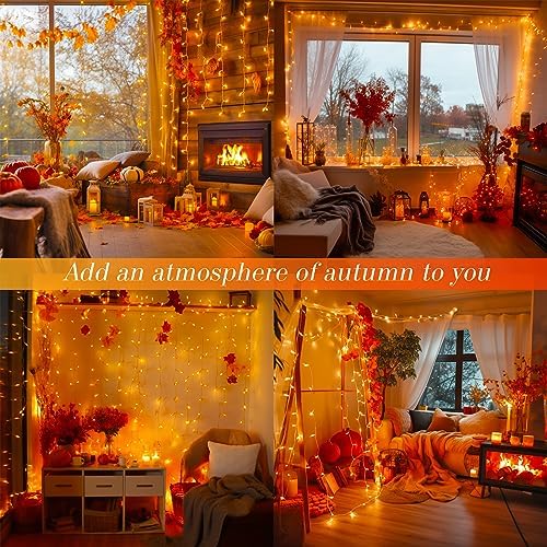 Connectable 100 LED Orange Halloween Lights Indoor Fall Lights, alternate view 6