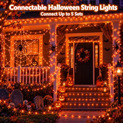 Connectable 240 LED Orange Halloween Lights, String Lights Indoor Outdoor, alternate view 3