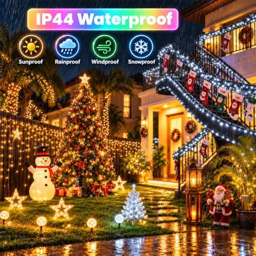 Connectable 300LED String Lights, Christmas Lights Cool White to Multicolor, alternate view 4