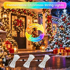 Connectable 300LED String Lights, Christmas Lights Cool White to Multicolor, alternate view 6