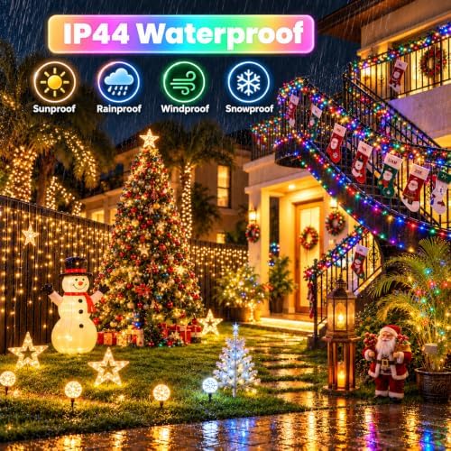 Connectable 300LED String Lights, Christmas Lights Warm White to Multicolor, alternate view 3