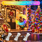 Connectable 300LED String Lights, Christmas Lights Warm White to Multicolor, alternate view 5