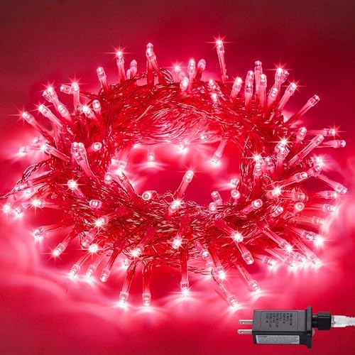 Connectable 33ft 100 LED Red Halloween String Lights Clear Wire