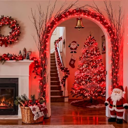 Connectable 33ft 100 LED Red Halloween String Lights Clear Wire, alternate view 6