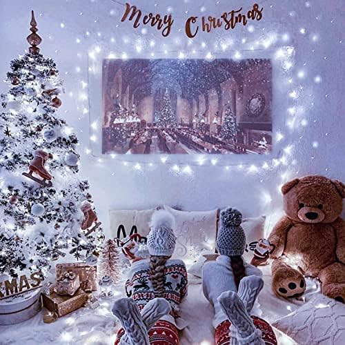 Connectable 8 Modes 100 LED White Christmas Lights Clear Wire (Pack of 2), alternate view 2
