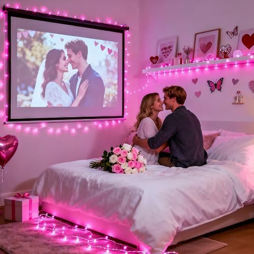 Connectable 8 Modes 33ft 100 LED Pink Christmas Lights, alternate view 5