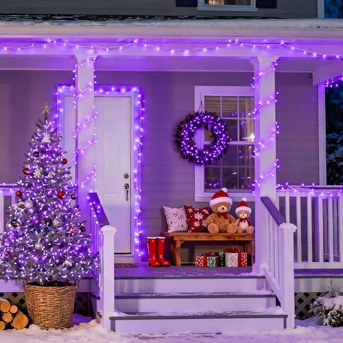 Connectable 91.5ft 250 LED Purple Halloween String Lights Indoor, alternate view 6