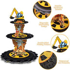 Construction Birthday Cupcake Stand Holder Party Decoration, 3 Tier, alternate view 4
