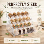 Cookie Display Stand, 4-Tier Acrylic Cookie Display for Vendors & Bakery, Clear Cookie Stand for Party, alternate view 2