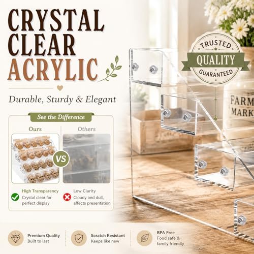 Cookie Display Stand, 4-Tier Acrylic Cookie Display for Vendors & Bakery, Clear Cookie Stand for Party, alternate view 5