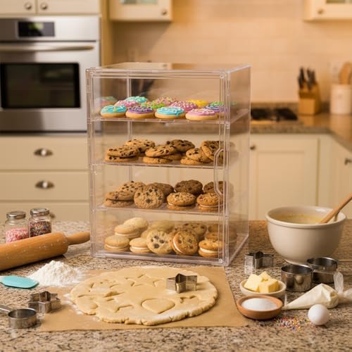 Cookie Display Stand, 4 Tier Acrylic Cookie Stand for Bakers & Vendors, Market Booths, Craft Fairs and Events, alternate view