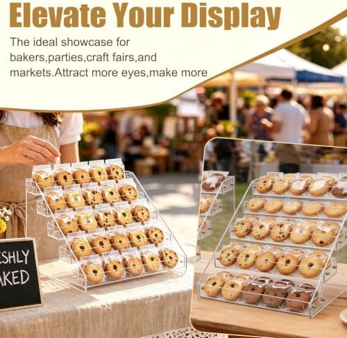 Cookie Display Stand Acrylic Tiered Dessert Stand,2 Pack 5 Tier in 5 Tier, alternate view 5