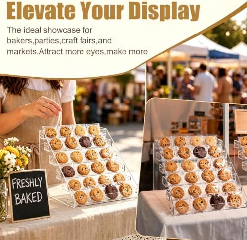 Cookie Display Stand Acrylic Tiered Dessert Stand,2 Pack 6 Tier in 6 Tier, alternate view 5