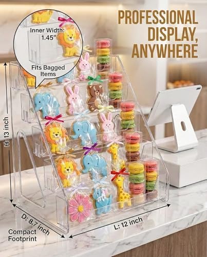 Cookie Display Stand for Bakers, Vendors, Market Booth, Craft Fair, Events | Acrylic Pastry Display Case for, alternate view