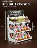 Cookie Display Stand for Bakers & Vendors with Acrylic Front | Wooden Dessert Stand with Chalkboard Sign for, alternate view