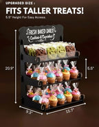 Cookie Display Stand for Bakers & Vendors with Acrylic Front | Wooden Dessert Stand with Chalkboard Sign for, alternate view