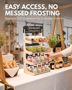 Cookie Display Stand for Bakers & Vendors with Acrylic Front | Wooden Dessert Stand with Chalkboard Sign for, alternate view