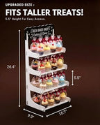 Cookie Display Stand for Bakers & Vendors with Acrylic Front | Wooden Dessert Stand with Chalkboard Sign for, alternate view