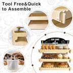 Cookie Display Stand for Vendors, Wooden Bakery Display Stand for Bakers, Tool-Free Stand with Chalkboard Sign, alternate