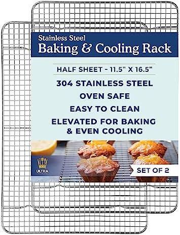 Cooling and Baking Rack Set - Cooling Racks -11.5'' x16.5'' in 11.5" x 16.5" 2-Pack in Silver