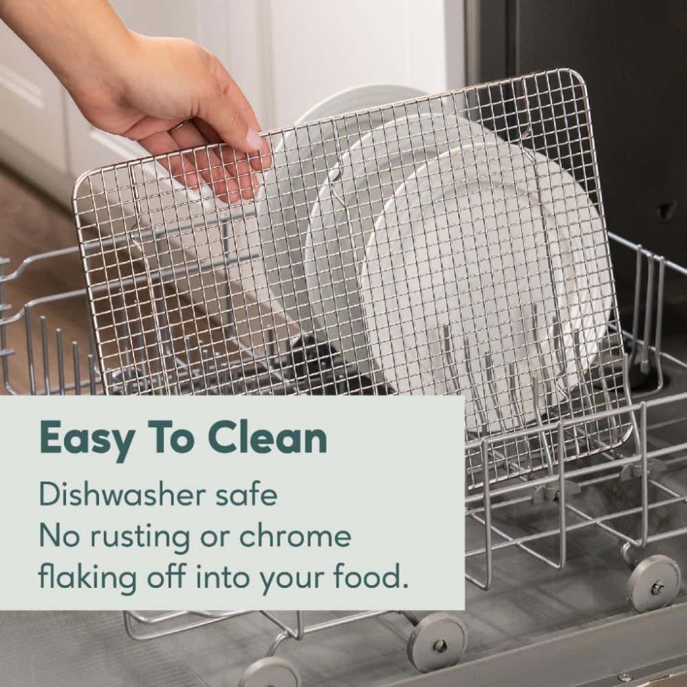 Cooling and Baking Rack Set - Cooling Racks -11.5'' x16.5'' in 11.5" x 16.5" 2-Pack in Silver, alternate view 6