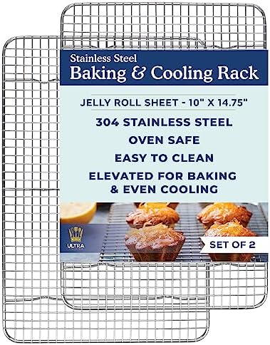 Cooling & Baking Rack Set - Sheet Pan - 10'' x 14.7" in 10.0" x 14.75" 2-Pack in Silver