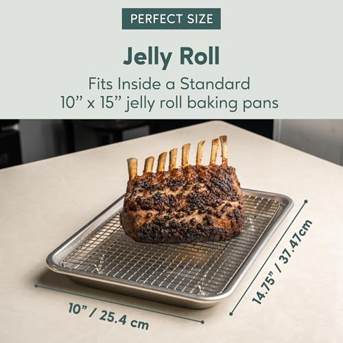 Cooling & Baking Rack Set - Sheet Pan - 10'' x 14.7" in 10.0" x 14.75" 2-Pack in Silver, alternate view 2