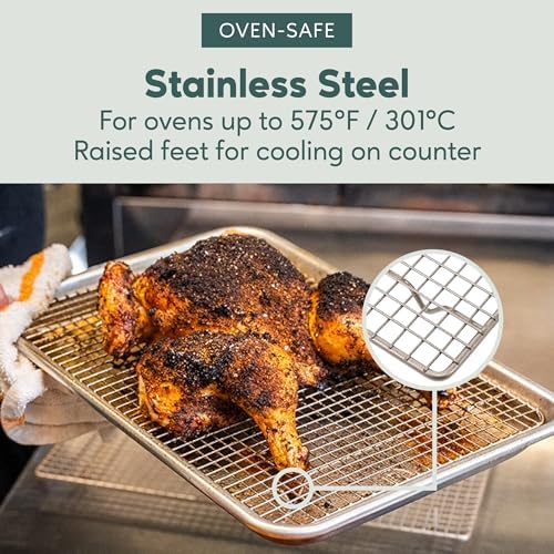 Cooling & Baking Rack Set - Sheet Pan - 10'' x 14.7" in 10.0" x 14.75" 2-Pack in Silver, alternate view 6