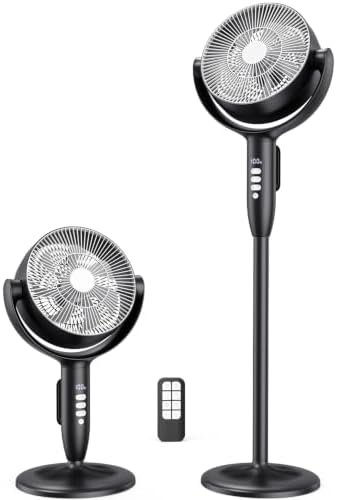 Cordless Rechargeable Pedestal Fan, 12000mAh Battery, Remote Control