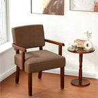 Corduroy Accent Chair, Armchair with Solid Wood Frame and Legs