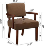 Corduroy Accent Chair, Armchair with Solid Wood Frame and Legs, alternate view 2