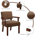 Corduroy Accent Chair, Armchair with Solid Wood Frame and Legs, alternate view 3