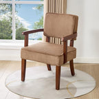 Corduroy Accent Chair, Armchair with Solid Wood Frame and Legs, alternate view 4