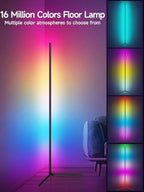 Corner Floor Lamp, RGB LED Corner Lamp with Music Sync, Smart App and Remote Control Color Changing Ambience, alternate view