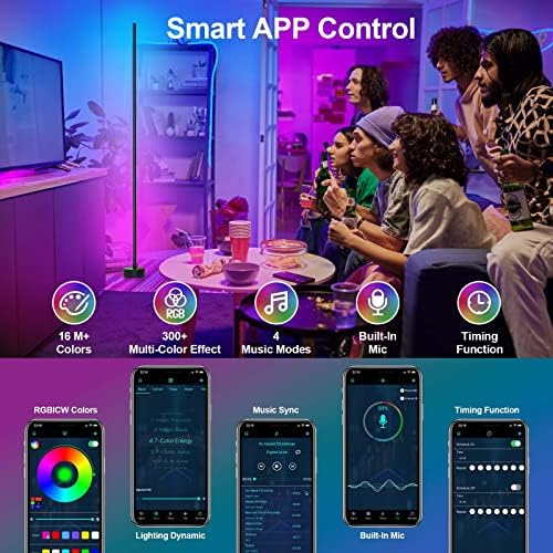 Corner Floor Lamp - Smart RGB LED Corner Lamp with App and Remote Control, 16 Million Colors & 68+ Scene, Music, alternate