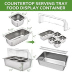 Countertop Food Display Container 5 Pans with 3 Ice Packs Cold Food Serving Tray Buffet Condiment Dispenser, alternate view 2