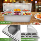 Countertop Food Display Container 9 Pans with 3 Ice Packs Cold Food Serving Tray Buffet Condiment Dispenser, alternate view 3