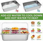Countertop Food Display Container 9 Pans with 3 Ice Packs Cold Food Serving Tray Buffet Condiment Dispenser, alternate view 4