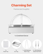 Countertop Food Serving Display Container, 1 x 1/2 Pan Stainless Steel Food Serving Tray, Buffet Condiment, alternate view 7