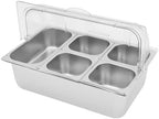 Countertop Food Serving Display Container, 5 Pan Stainless Steel Food Serving Container Ice Cooled Food Display