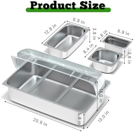 Countertop Food Serving Display Container, Cold Food Buffet Server, Salad Bar Buffet Station for Home & Cold, alternate view