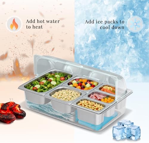 Countertop Food Serving Display Container, Cold Food Buffet Server, Salad Bar Buffet Station for Home & Cold, alternate view