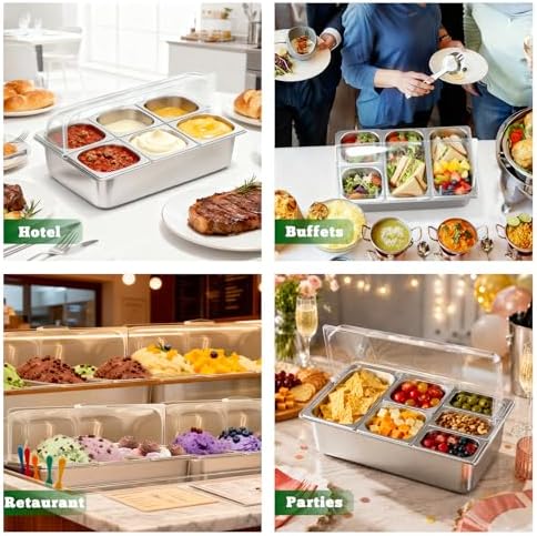 Countertop Food Serving Display Container, Cold Food Buffet Server, Salad Bar Buffet Station for Home & Cold, alternate view