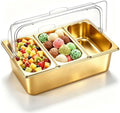 Countertop Food Serving Display Container, Gold, 21 x 13 x 13'' in Gold