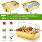 Countertop Food Serving Display Container, Gold, 21 x 13 x 13'' in Gold, alternate view 4