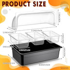 Countertop Food Serving Display Container Ice Chilled Condiment Caddy with Lid Plastic Food Serving Tray with, alternate view