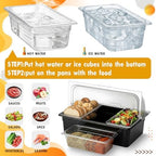 Countertop Food Serving Display Container Ice Chilled Condiment Caddy with Lid Plastic Food Serving Tray with, alternate view